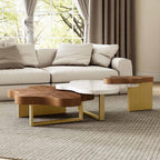 63" Cloud Shape Solid Wood Coffee Table Set