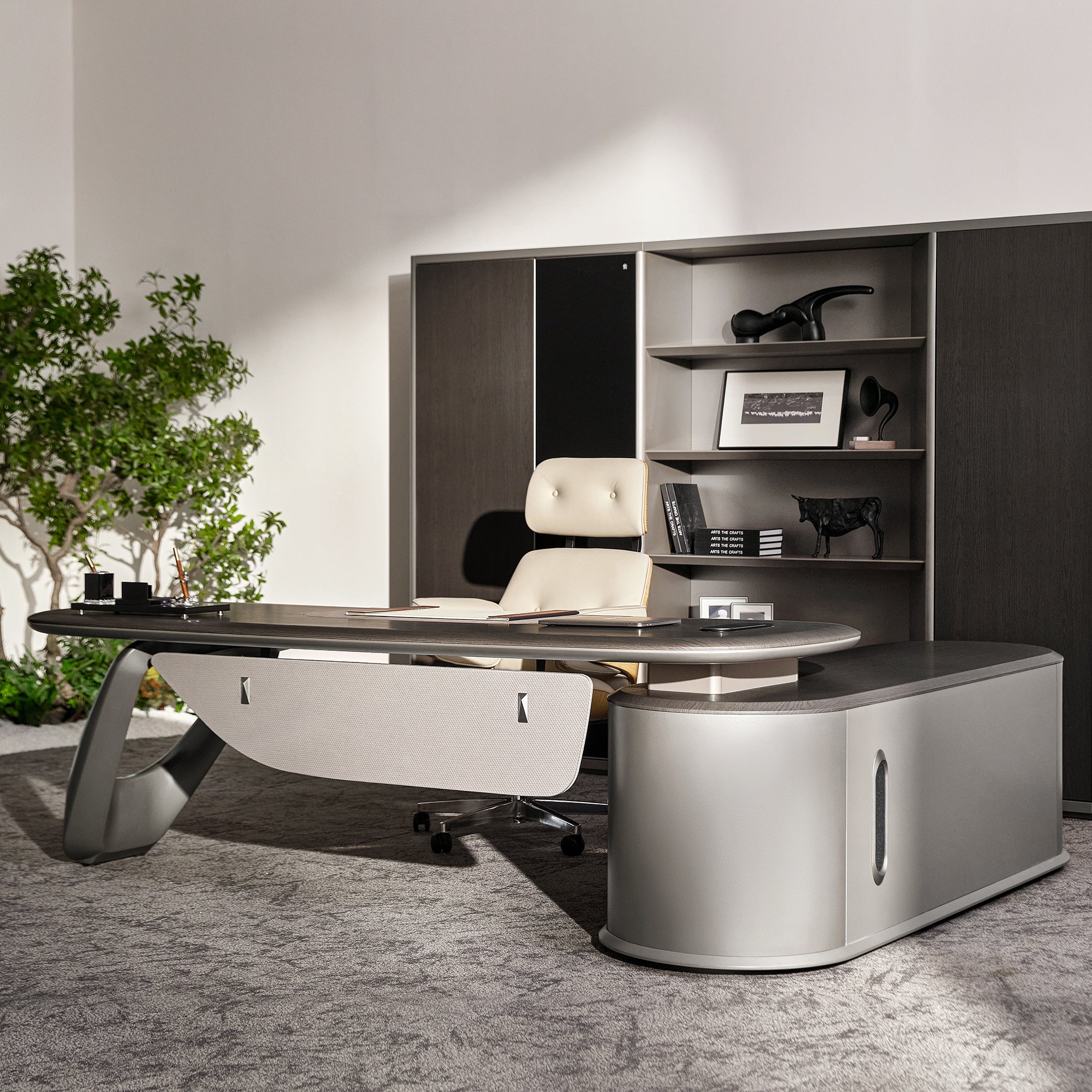 Zen Orion, Executive Desk and Bookcase