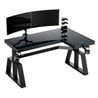 GTG-L60 Pro, L Shaped Glass Gaming Standing Desk (60"x23")