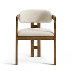 Elle Boucle Dining Chairs Set of 2, Walnut/black