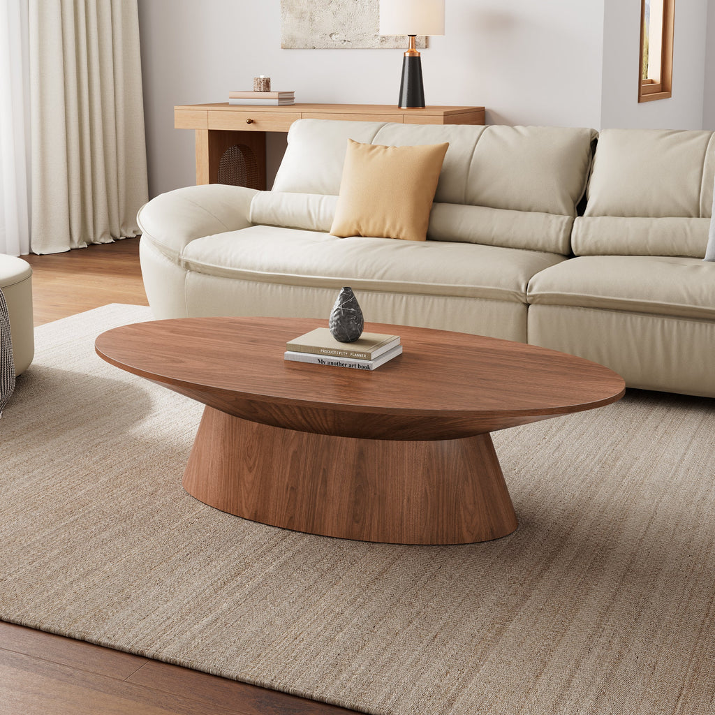 51 Walnut Oval Coffee Table
