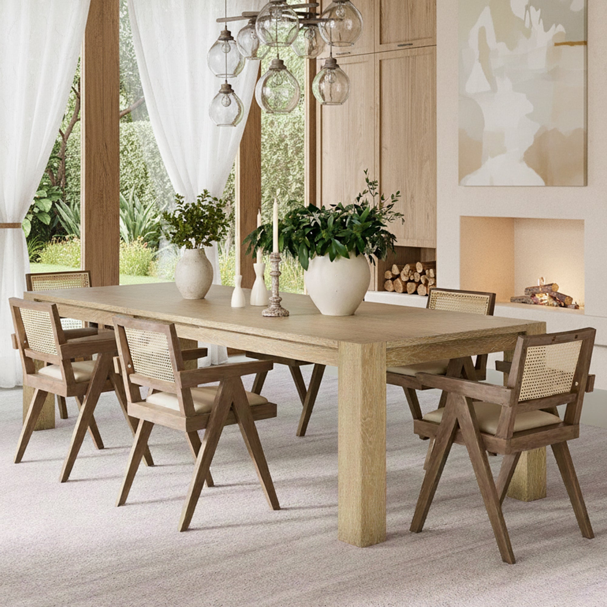 Edora Oak Extendable Dining Table (70.9" -92.5")