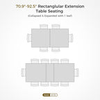 Edora Oak Extendable Dining Table (70.9" -92.5")