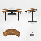 Aero Pro Wing-Shaped Standing Desk (72"x23")