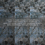 41" Walnut and Blue Jade Marble Irregular Coffee Table with Side Table Set