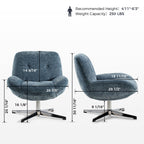 Henry, Chenille Swivel Lounge Chair