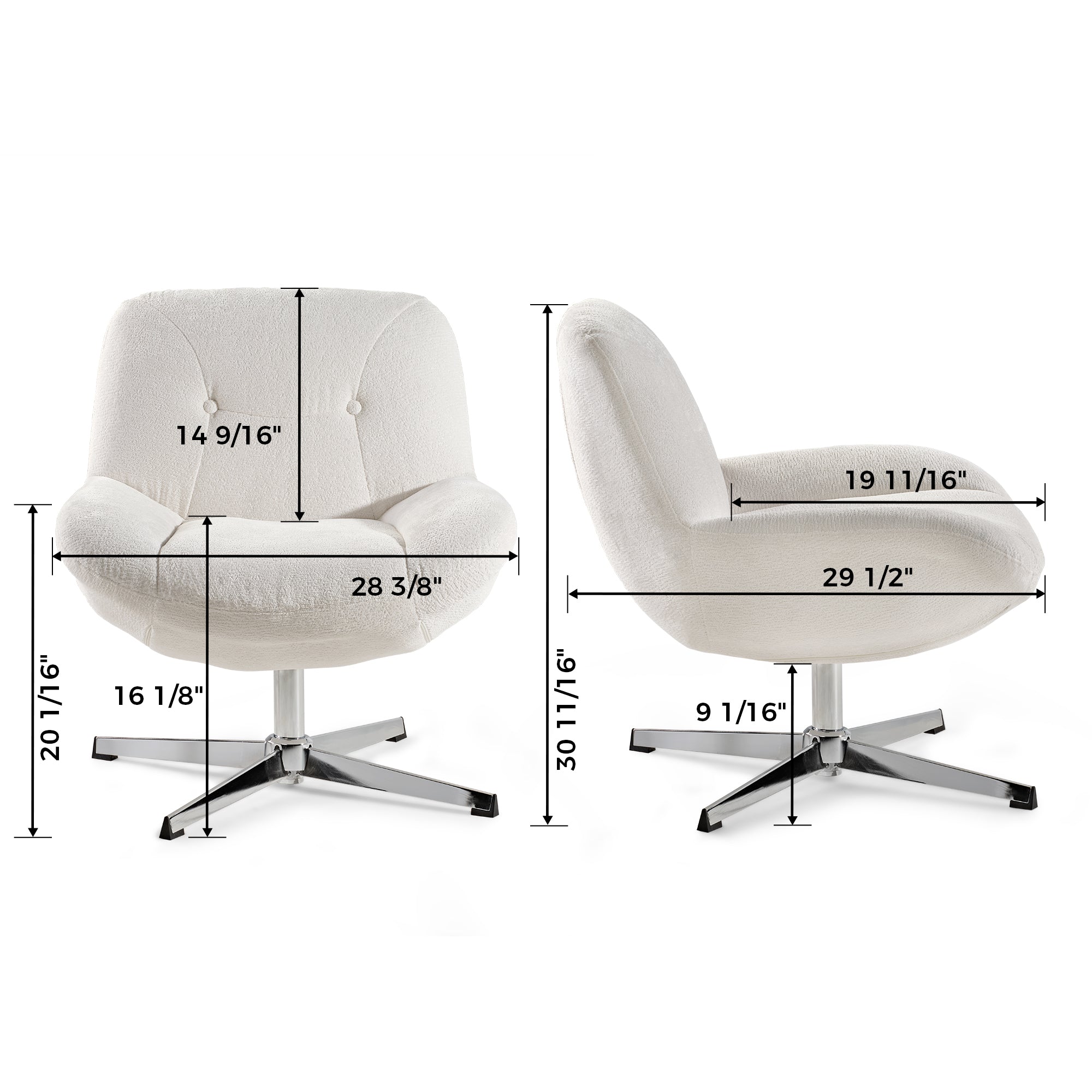 Henry, Chenille Swivel Lounge Chair