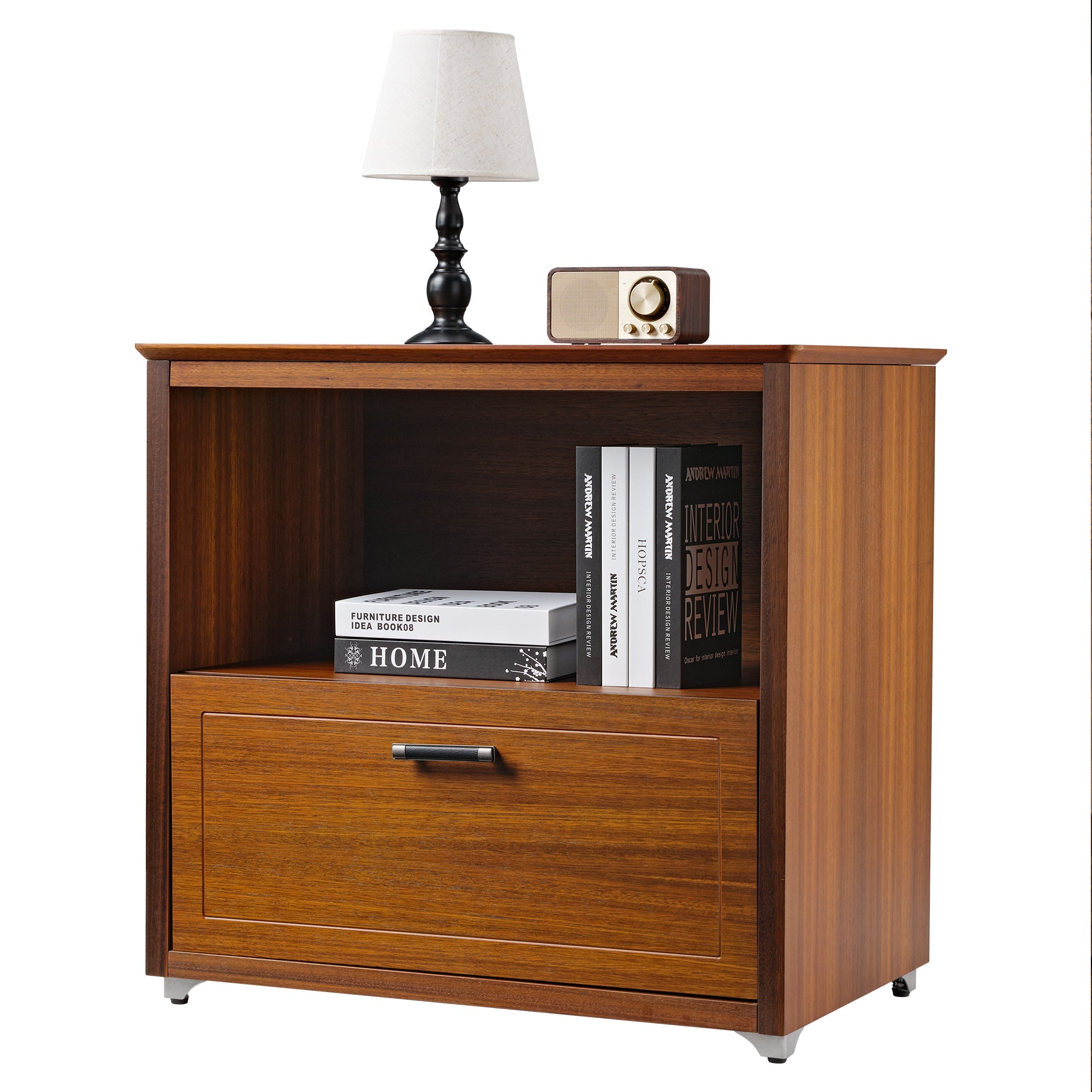 29" Display File Storage Cabinet, Dark Walnut