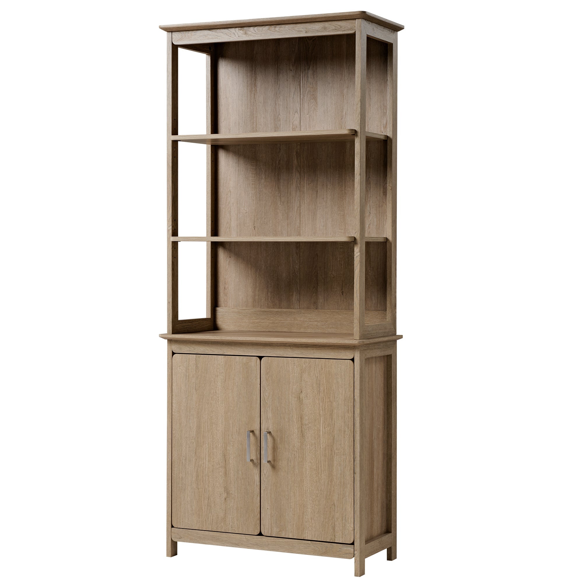 Ark EL, 71" Display Bookshelf with Storage Cabinet, Oak