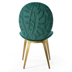 Kataleah, Velvet Dining Side Chairs Set of 2, Green