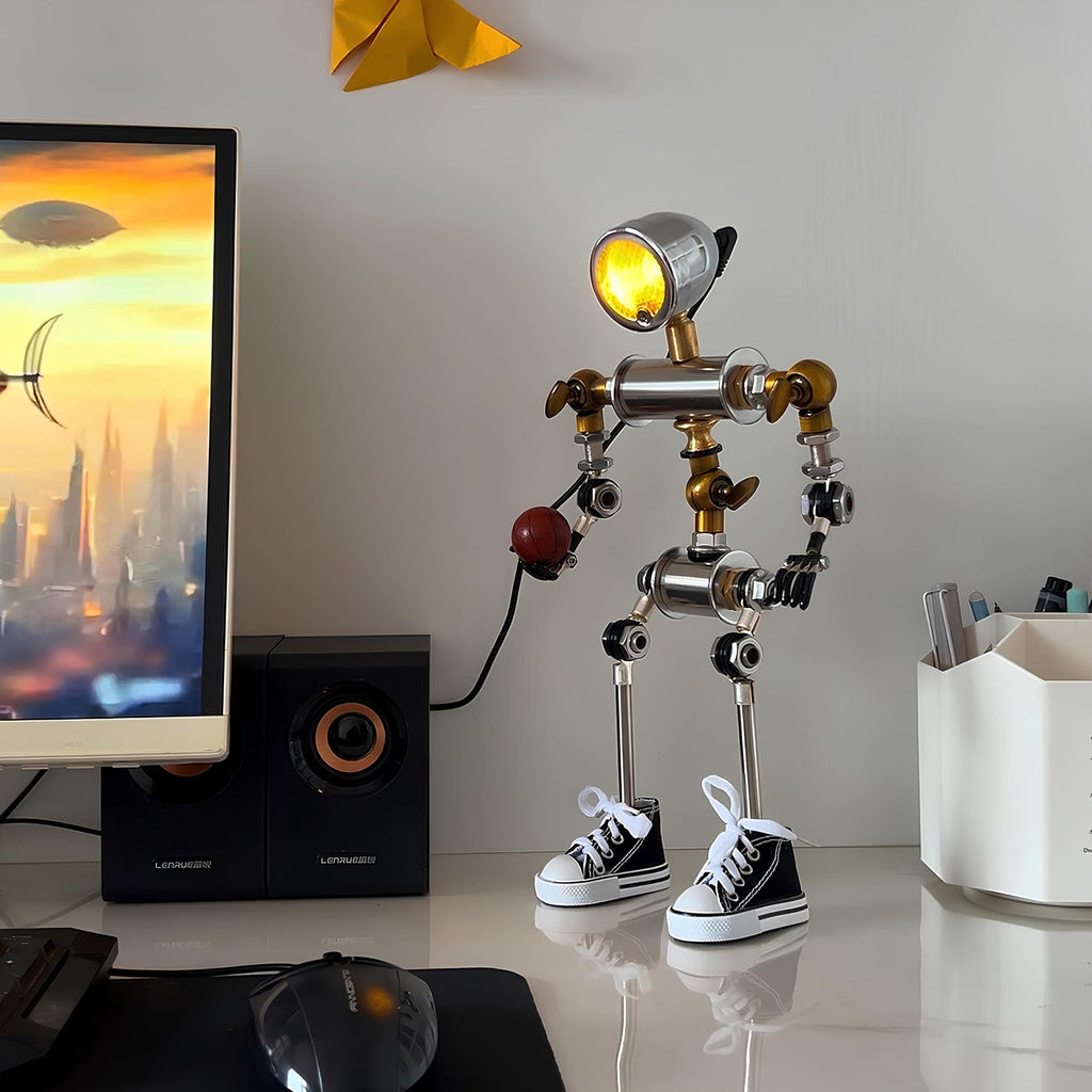 HD-19, 13.8" H, Robot-Shaped Cyberpunk Table Lamp Decor