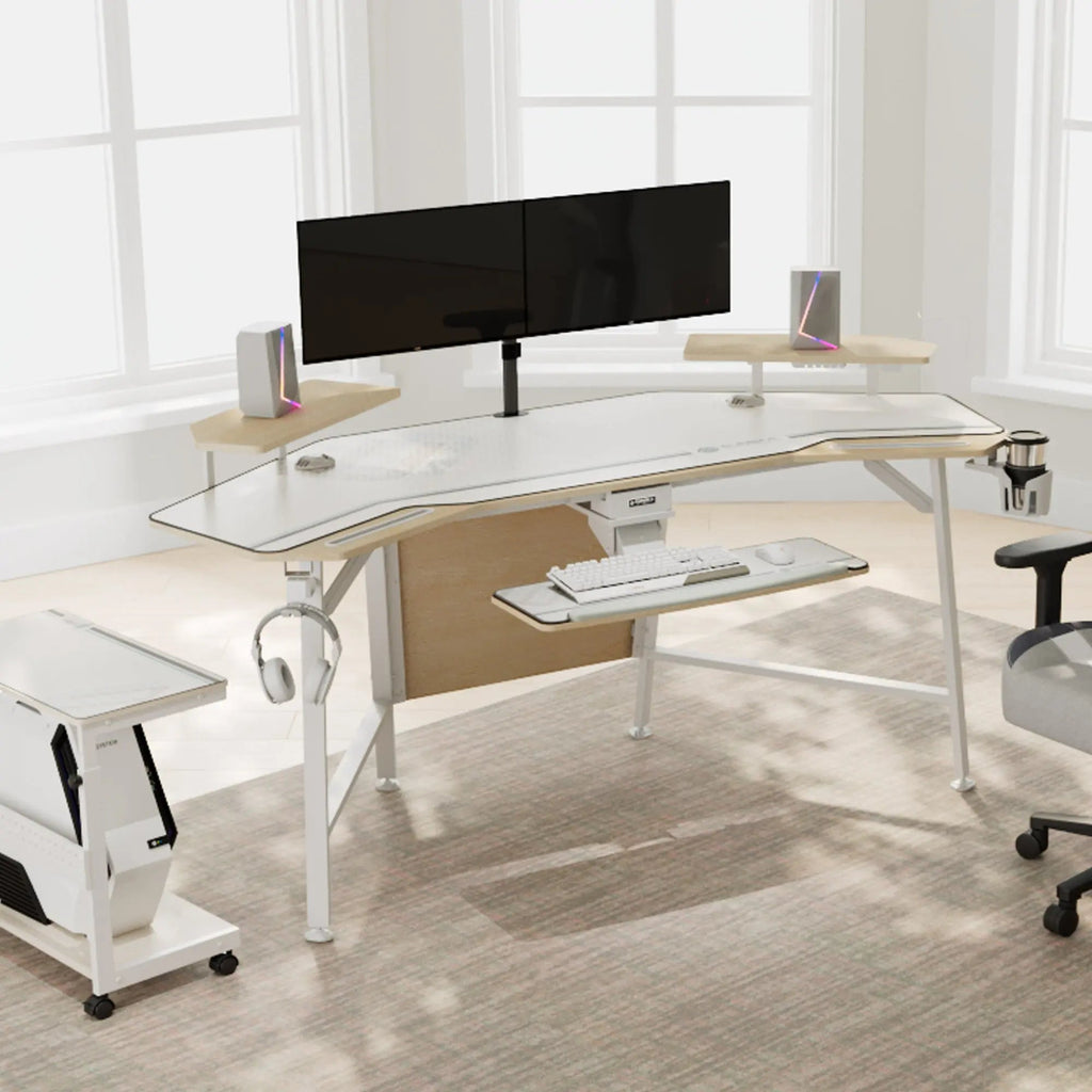 Aero Wing Shaped Studio Desk (73"x23")