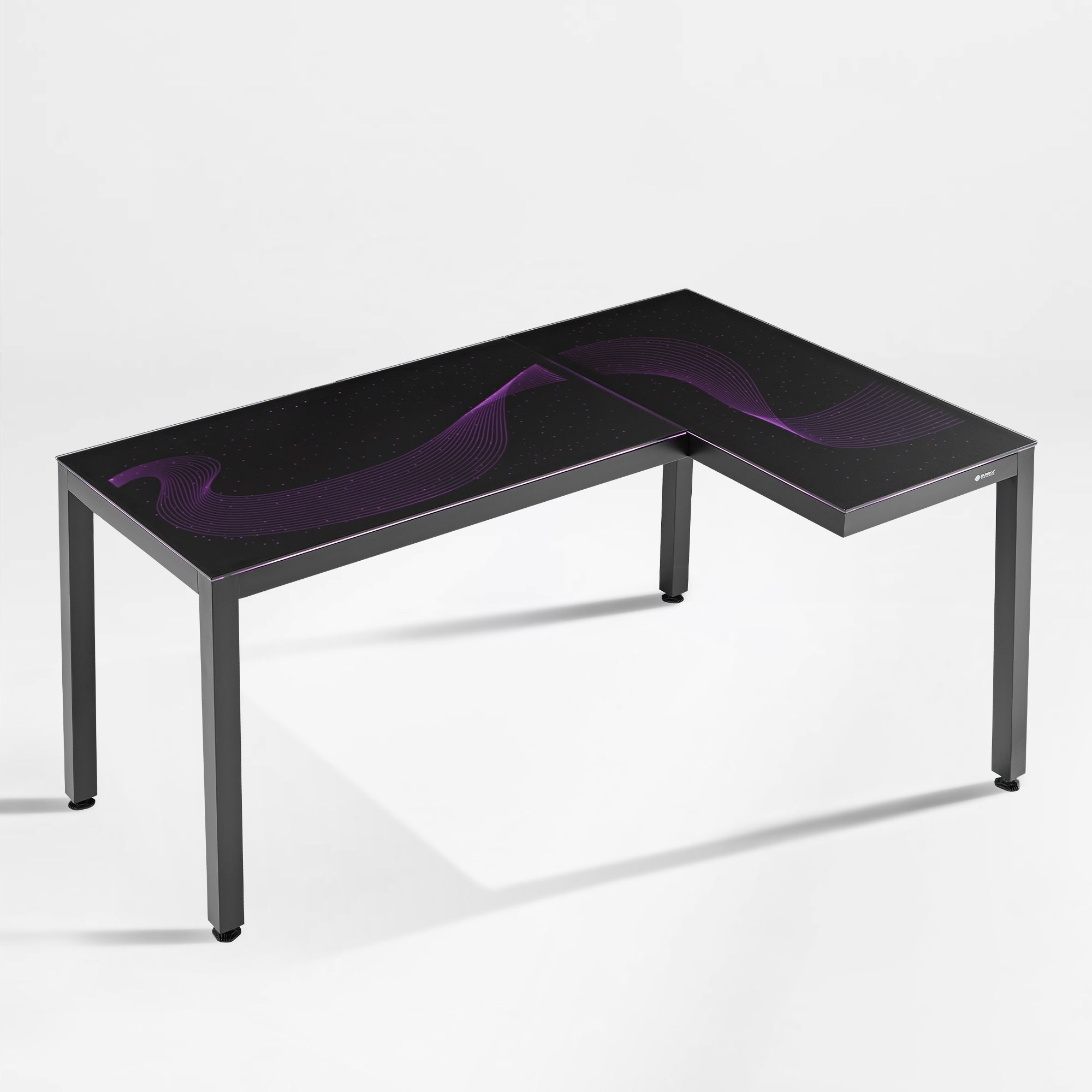 GTG - L60, L-Shaped Glass LED Gaming Desk (60"x40")