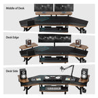 Aero Wing Shaped Studio Desk (73"x23")