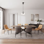 Couture, Upholstered Dining Side Chairs Set of 2, Turmeric and Gray