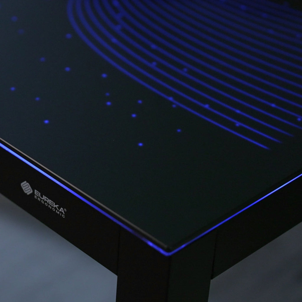 GTG - L60, L-Shaped Glass LED Gaming Desk (60"x40")