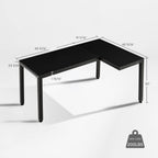 GTG - L60, L-Shaped Glass LED Gaming Desk (60"x40")