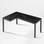 GTG - L60, L-Shaped Glass LED Gaming Desk (60"x40")