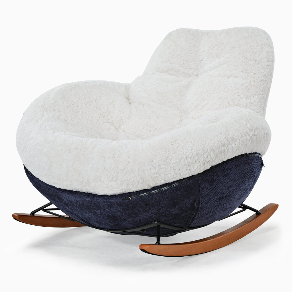 Chloe, Comfy Rocking Lounge Chair, Off White
