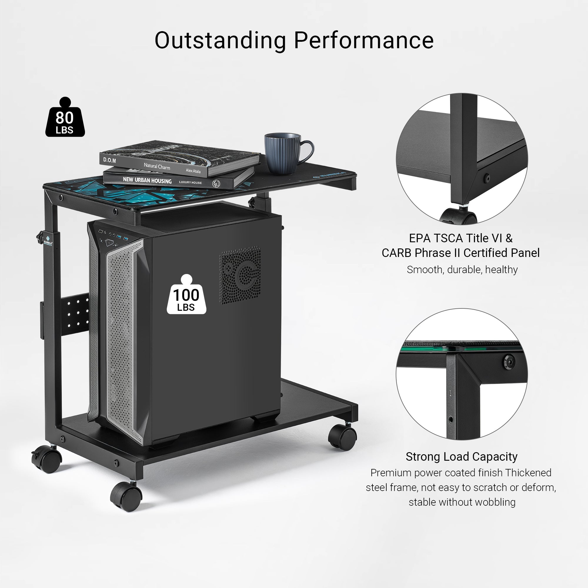 Mobile Height Adjustable CPU Cart