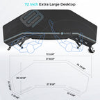 Aero Wing Shaped Studio Desk (73"x23")