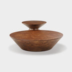 43" Brown Round Coffee Table Set of 2