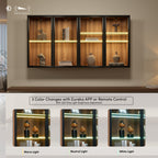 32" Wall Mounted Curio Cabinet with Glass Doors