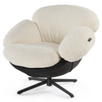 Cara, Modern Comfy Swivel Lounge Chair, White