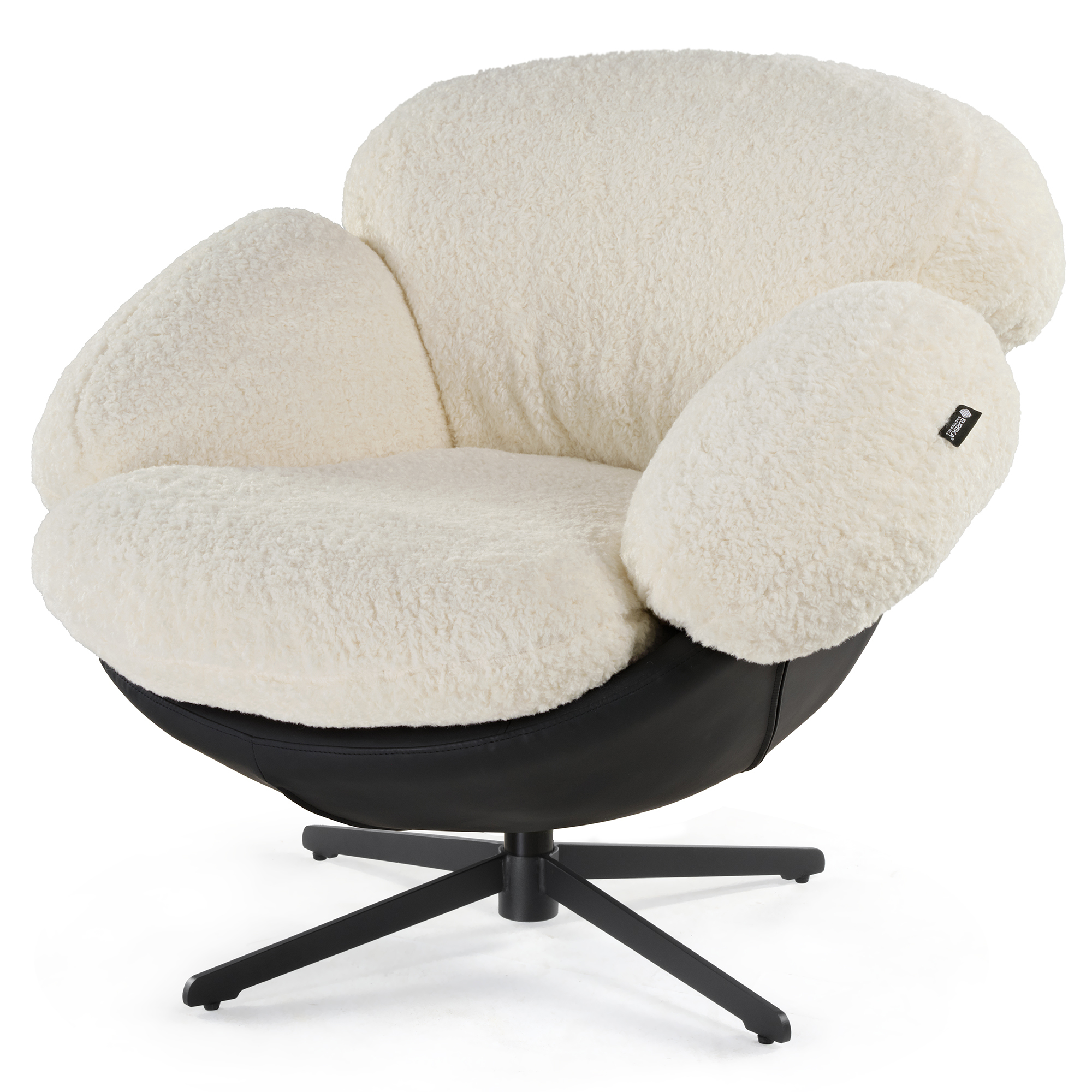 Cara, Modern Comfy Swivel Lounge Chair, White