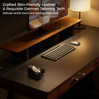 Faux Saddle Leather Adjustable Standing Desk (55"x23")