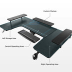 U-Shaped Standing Desk with Accessories Set (74"x23")