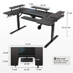 U-Shaped Standing Desk with Accessories Set (74"x23")