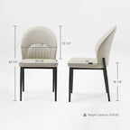 Chic, Upholstered Dining Side Chair Set of 2, Off-White