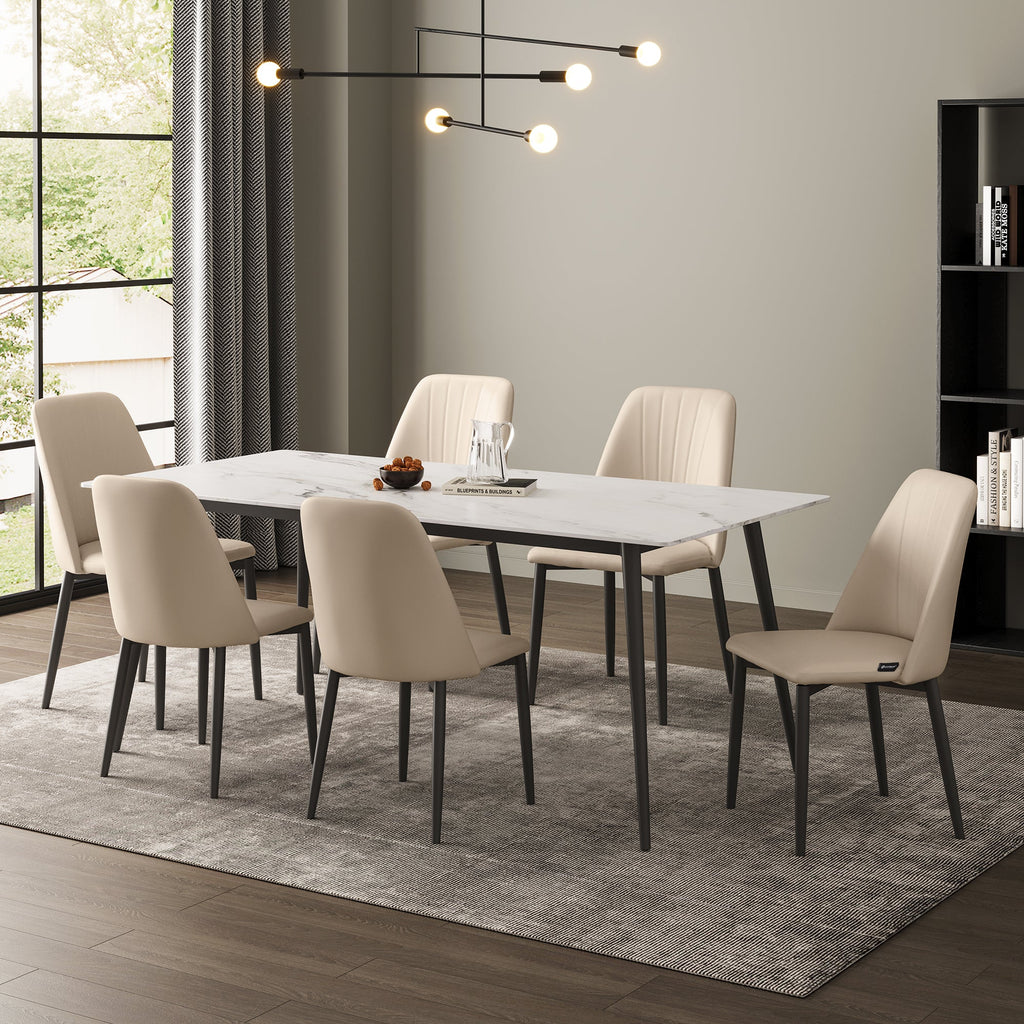 Chester, Upholstered Dining Side Chairs Set of 2, Off-White