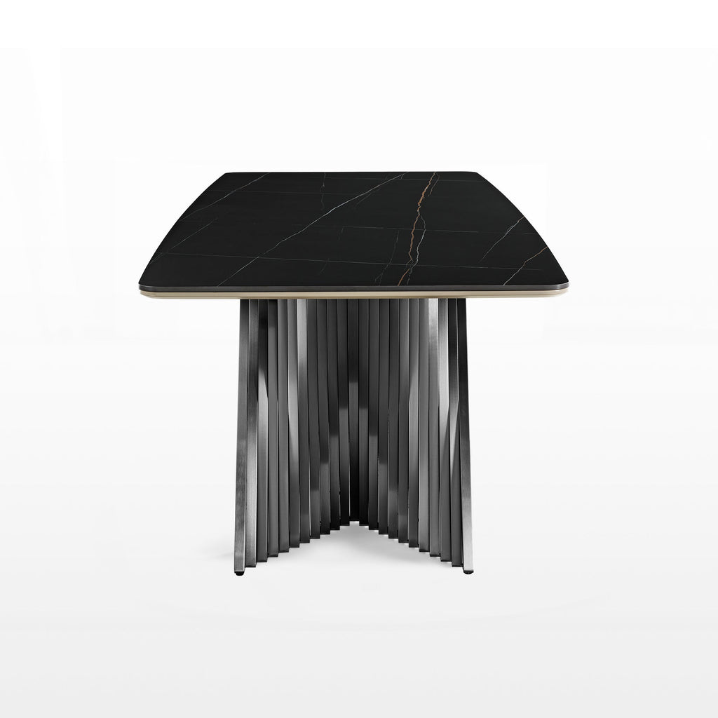 Oasis, 105.5" Dining Table with Sintered Stone, Black