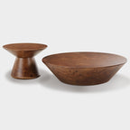 43" Brown Round Coffee Table Set of 2