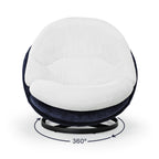 Gloria, Soft Upholstered Swivel Lounge Chair, White