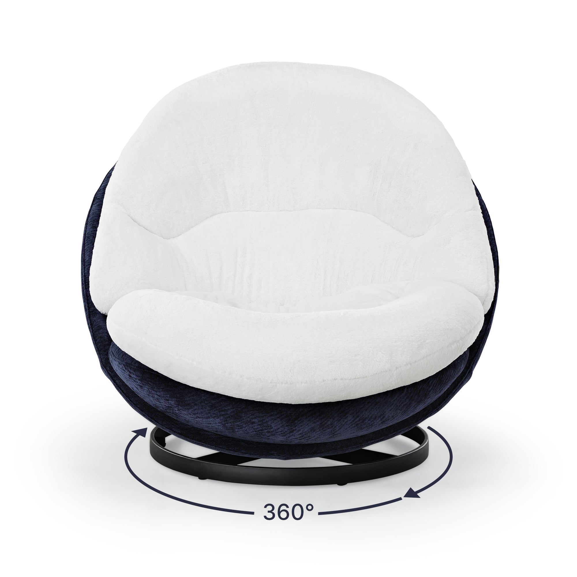 Gloria, Soft Upholstered Swivel Lounge Chair, White