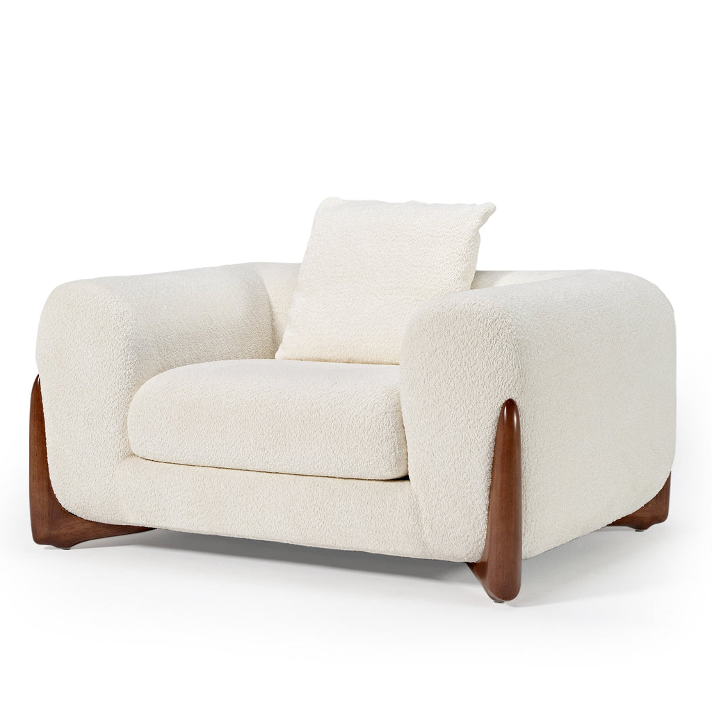 Rowan, Upholstered Accent Chair, Off White