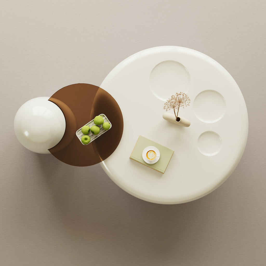 33" Abstract Cat Claw Coffee Table with Penguin Side Table Set