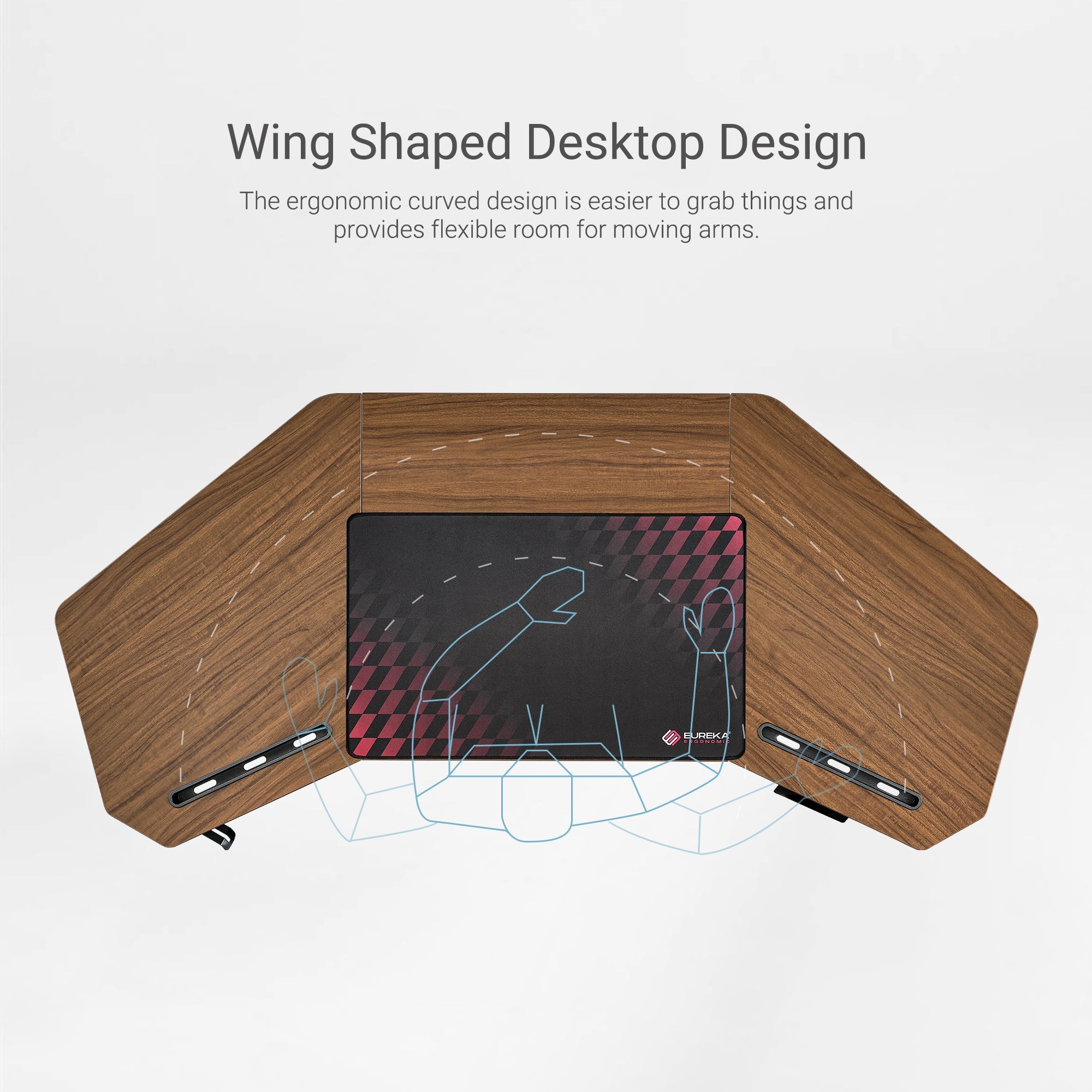 Aero Pro Wing Shaped Standing Desk (63"x23")