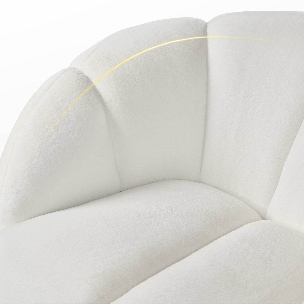Adele, Upholstered Swivel Chair, White