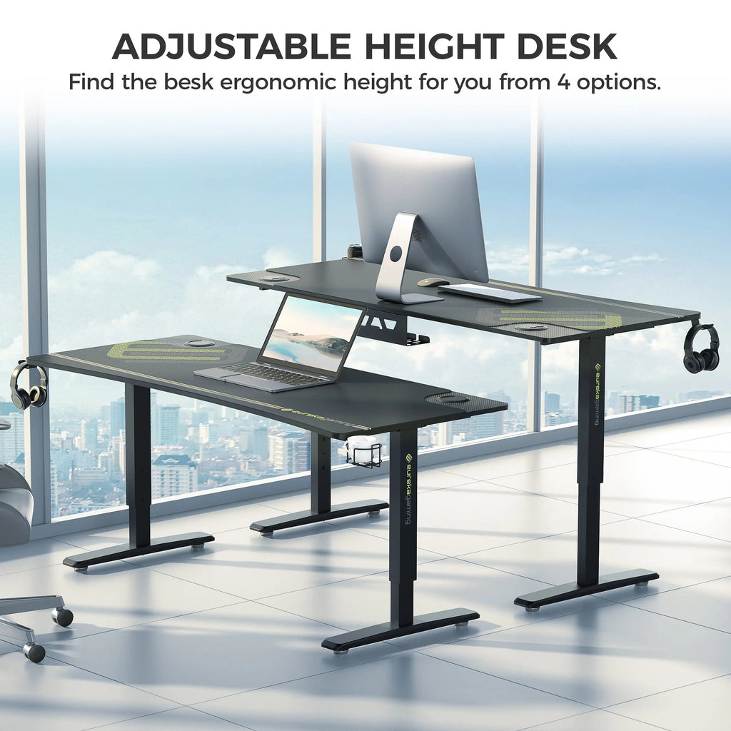 Manual Height Adjustable Gaming Desk (63"x27")