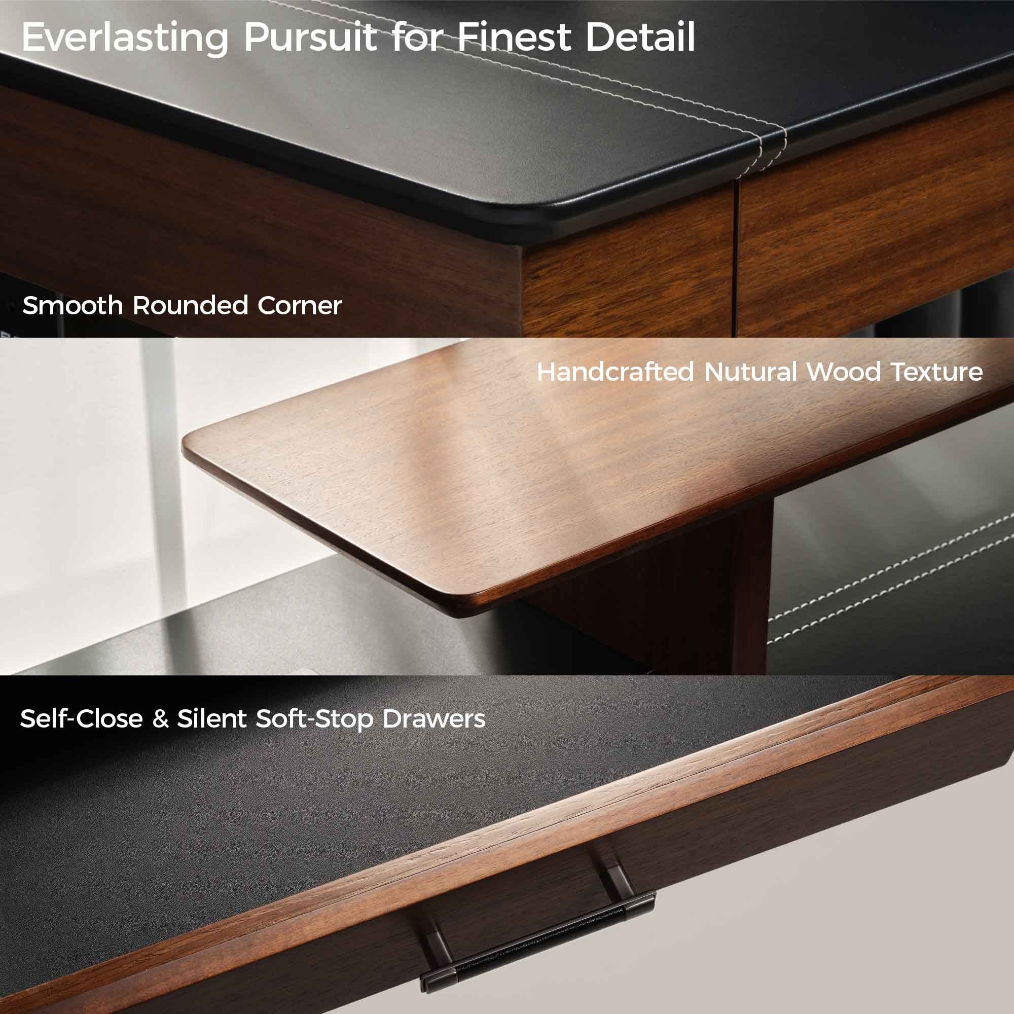 Faux Saddle Leather Adjustable Standing Desk (55"x23")