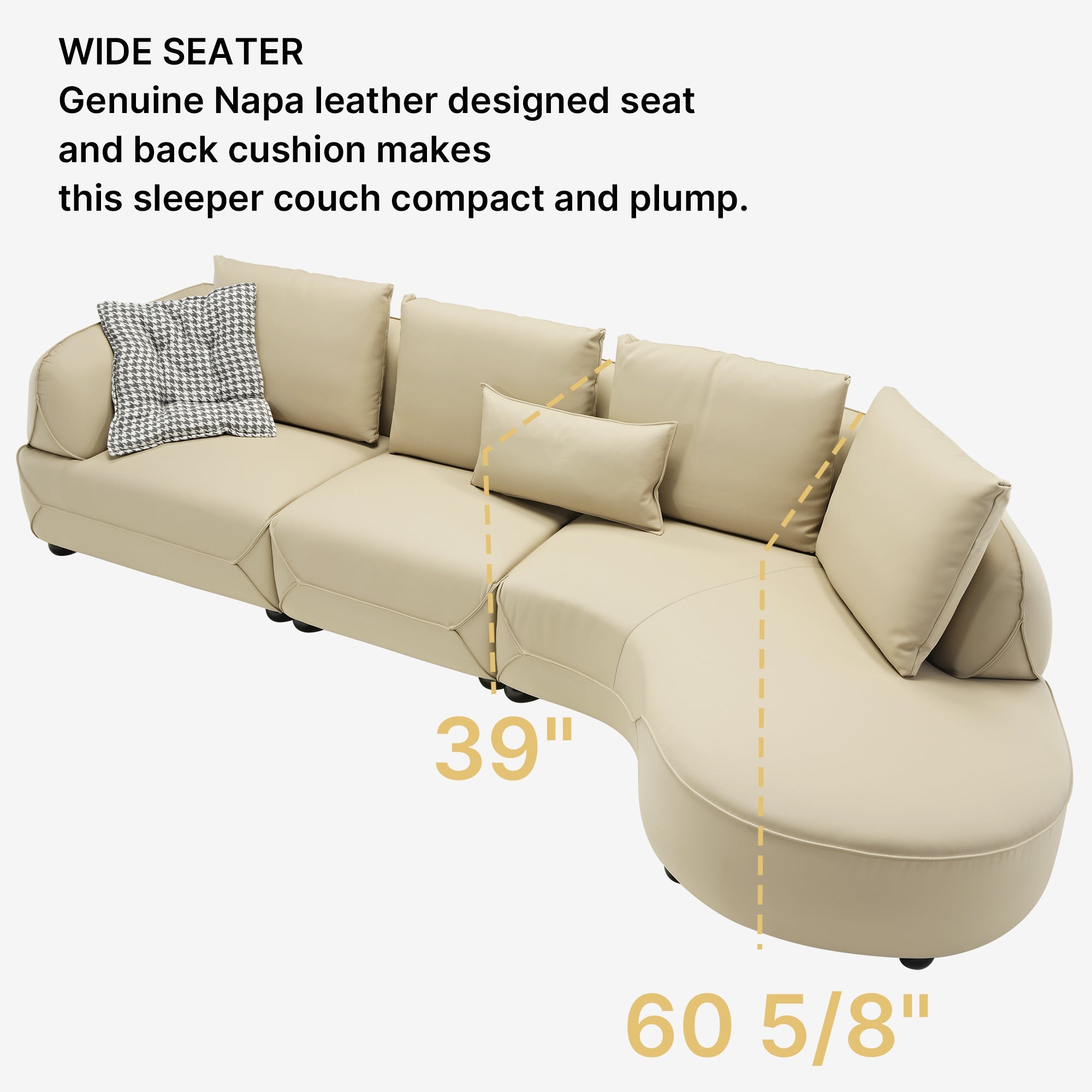 Leah, Curved Couch Sofa