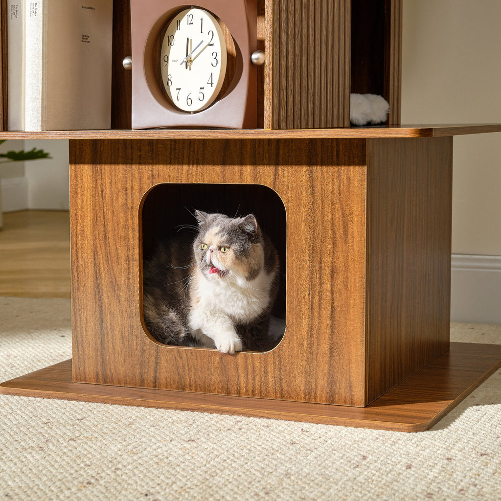 Pawlio, 72" Owner and Pet Shared Bookshelf Cat Tree