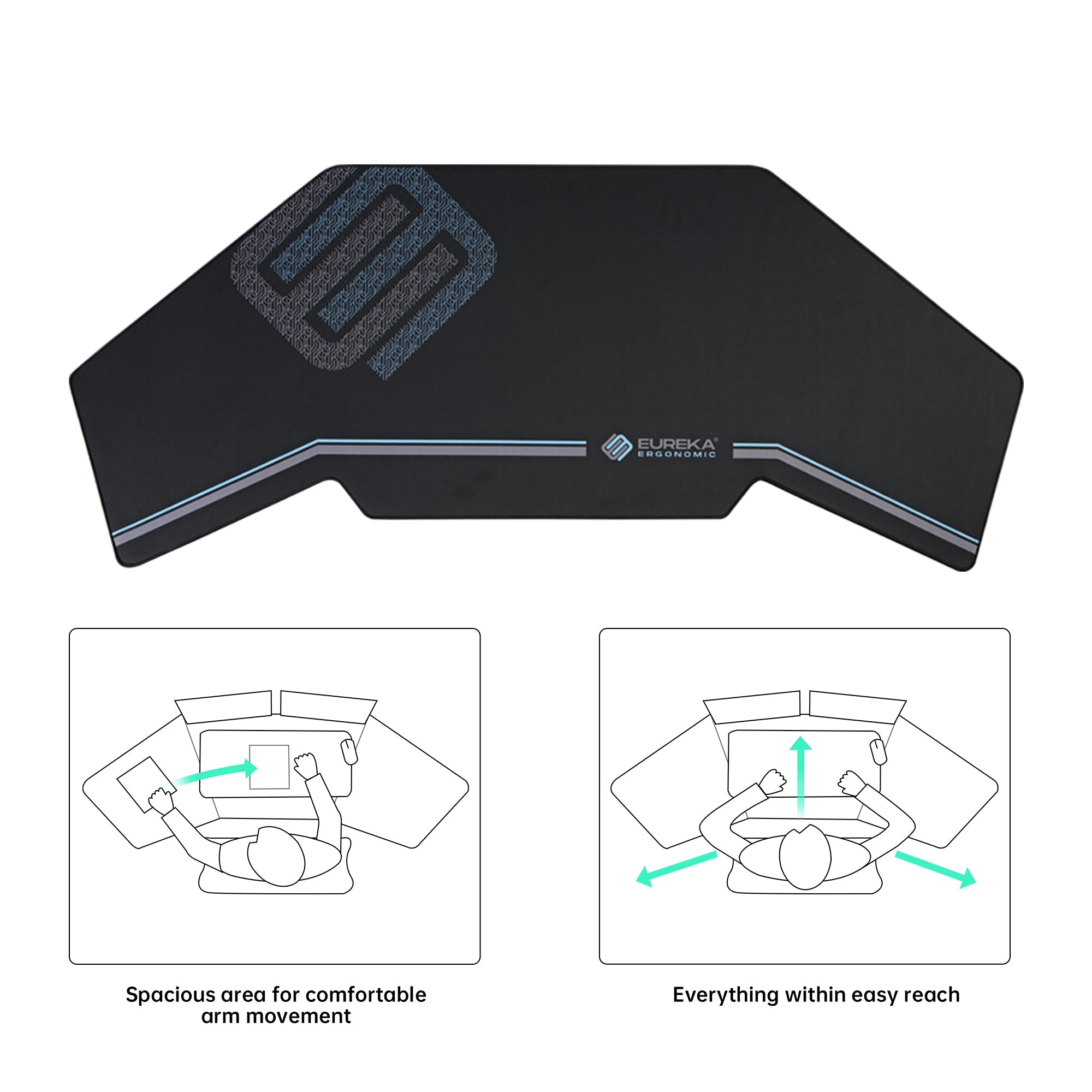 Aero Pro Wing Shaped Standing Desk (63"x23")