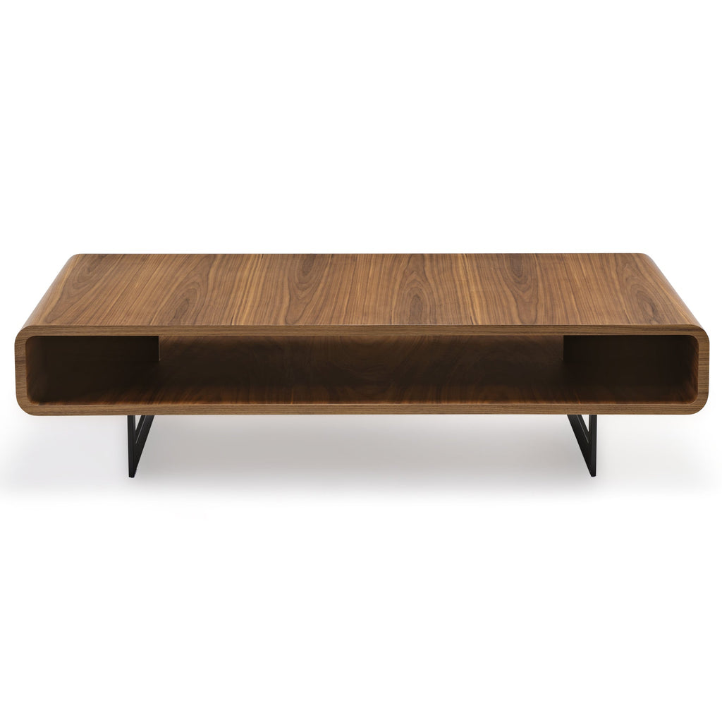 47" Walnut Rounded Rectangular Coffee Table