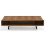 47" Walnut Rounded Rectangular Coffee Table