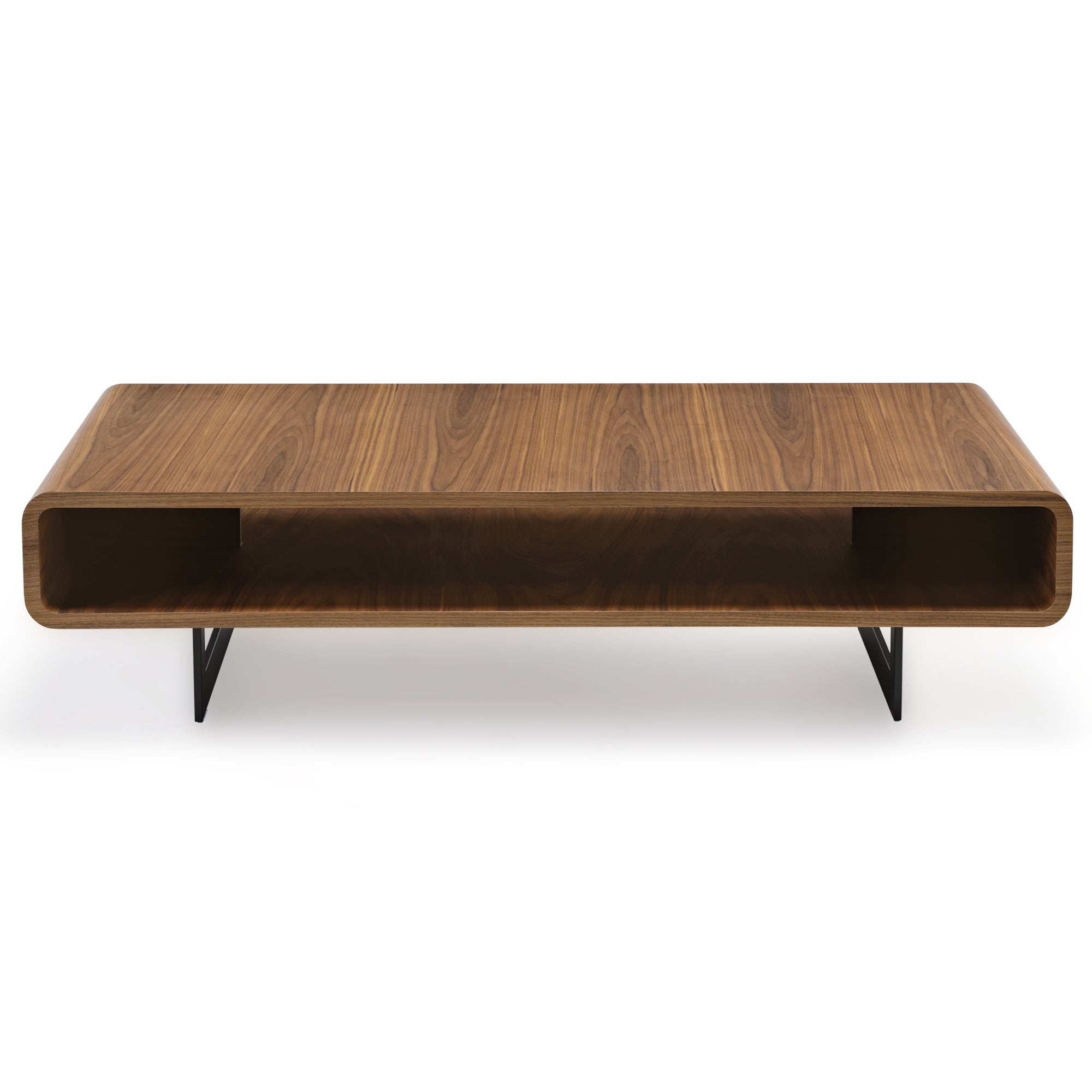 47" Walnut Rounded Rectangular Coffee Table